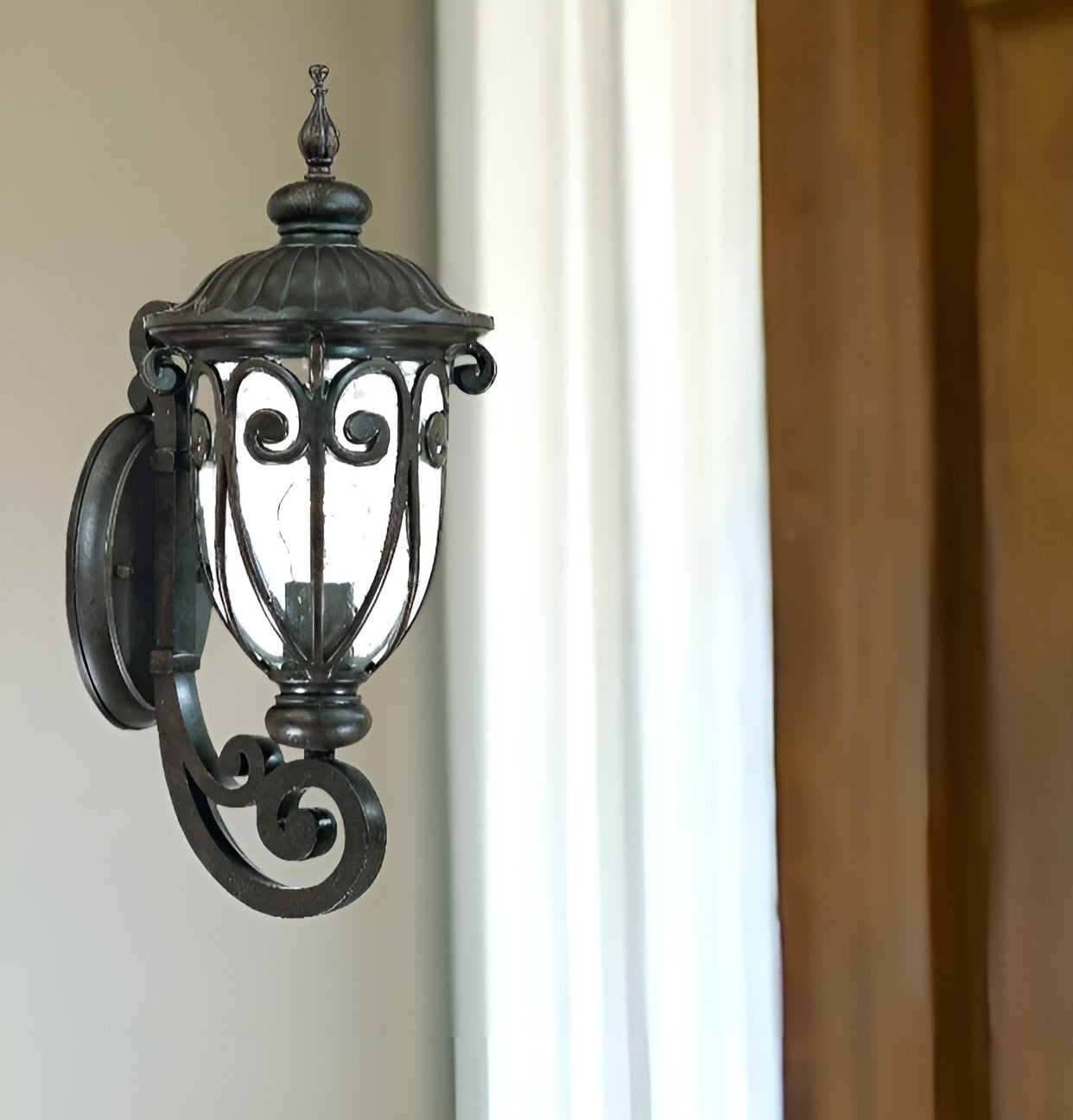 Traditional Dark Brown Wall Sconce-Outdoor Lighting-DECOROLALA