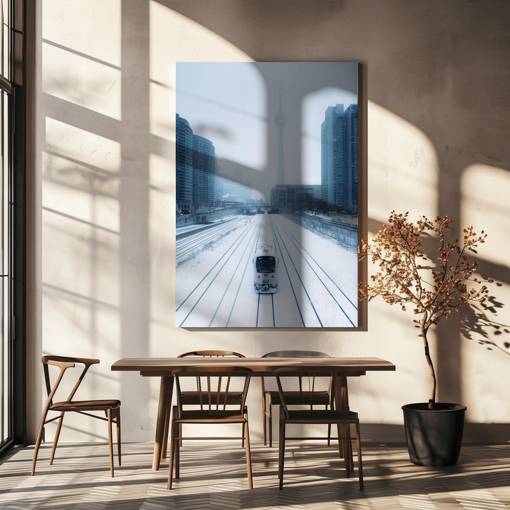 Train and Storm Art Print by Junbo Liang-canvas-DECOROLALA