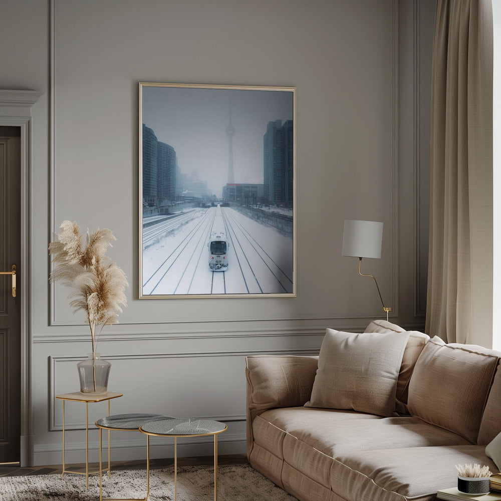 Train and Storm Art Print by Junbo Liang-canvas-DECOROLALA