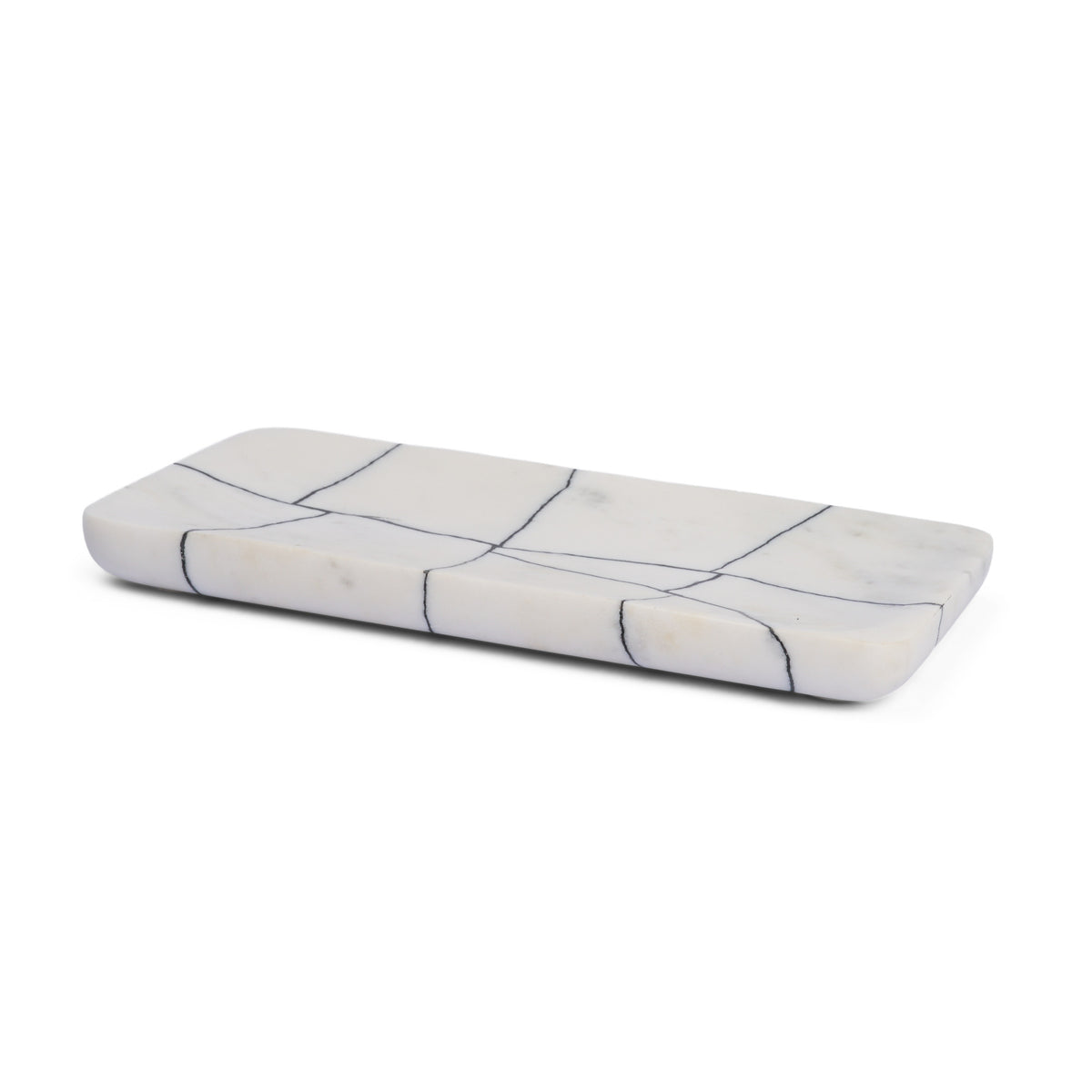 Tratto Rectangular Marble Tray-Trays-DECOROLALA