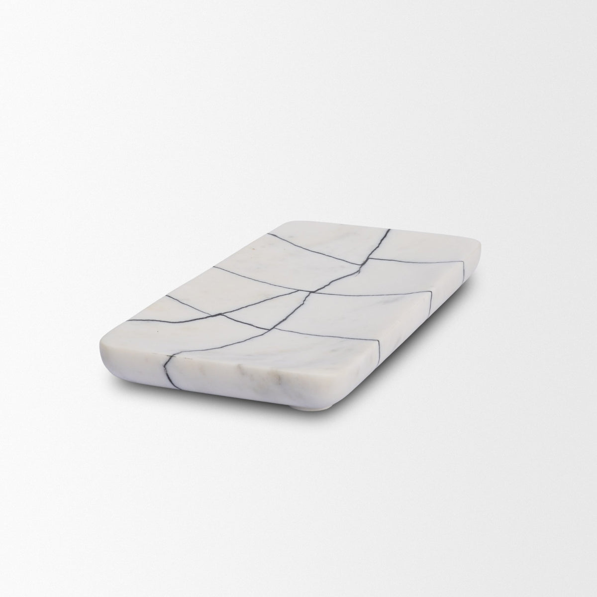 Tratto Rectangular Marble Tray-Trays-DECOROLALA