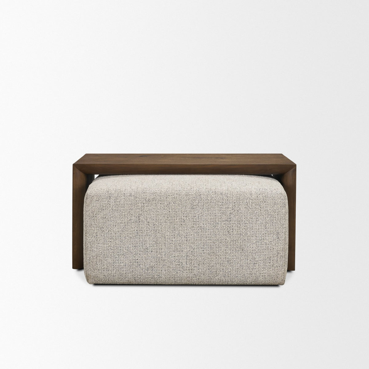 Trayden Gray Fabric w/ Brown Slider Top Coffee Table 55.0X 37.0X 46.0 (cm)-Coffee Tables-DECOROLALA
