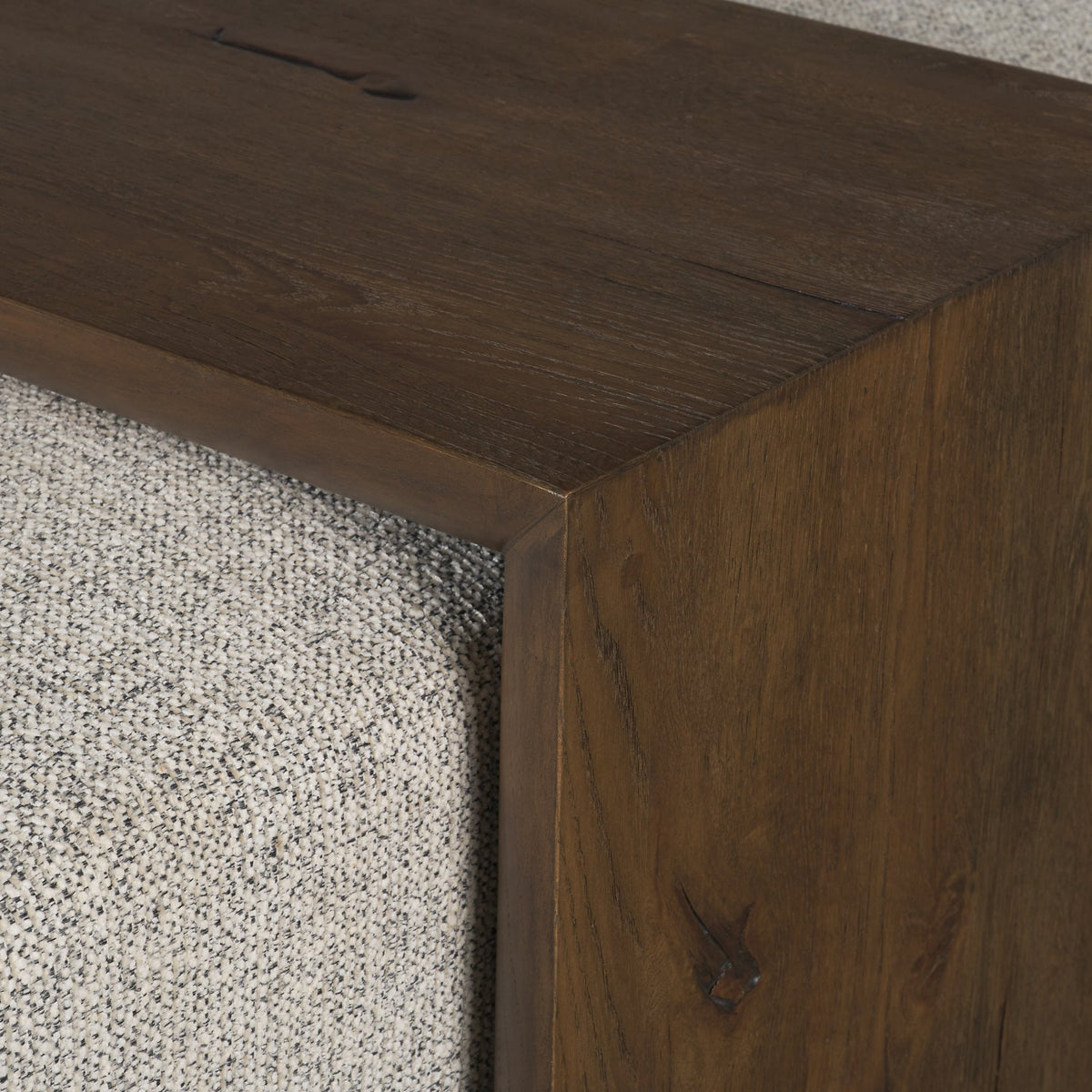 Trayden Gray Fabric w/ Brown Slider Top Coffee Table 55.0X 37.0X 46.0 (cm)-Coffee Tables-DECOROLALA