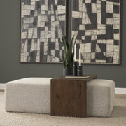 Trayden Gray Fabric w/ Brown Slider Top Coffee Table 55.0X 37.0X 46.0 (cm)-Coffee Tables-DECOROLALA