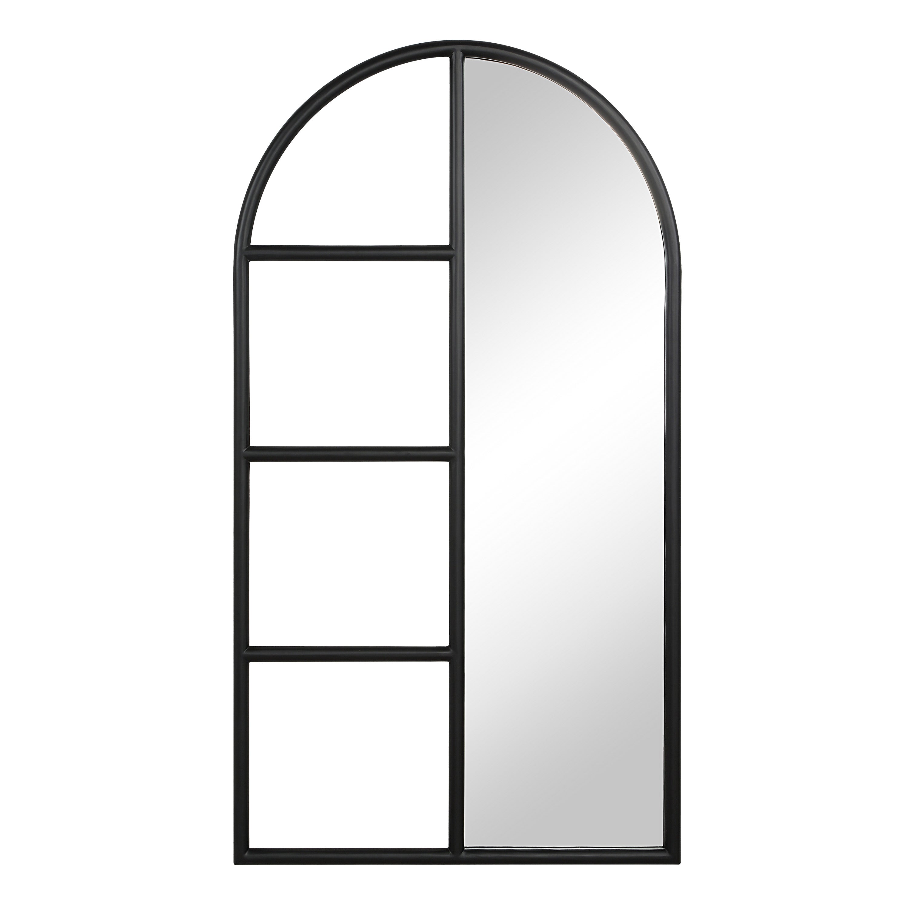 Trellis 69.75" H x 38" W Wall Mirror, Black-Mirror-DECOROLALA