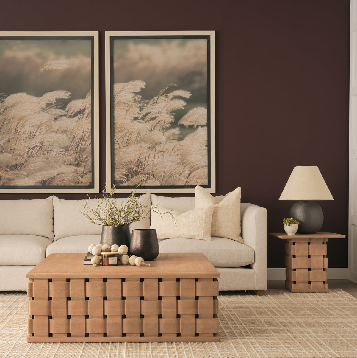 Trellyn Square Coffee Table - Light Brown Wood-Coffee Tables-DECOROLALA