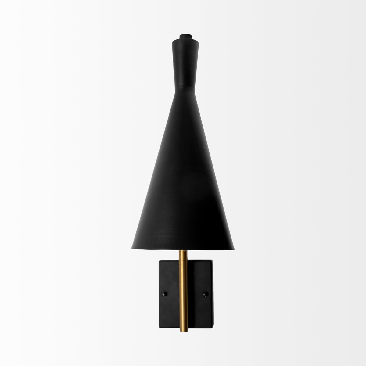 Tremont I 23"L x 5.25"W x 17.5"H Black/Gold Metal Conical Shade Wall Sconce-Wall Sconces-DECOROLALA