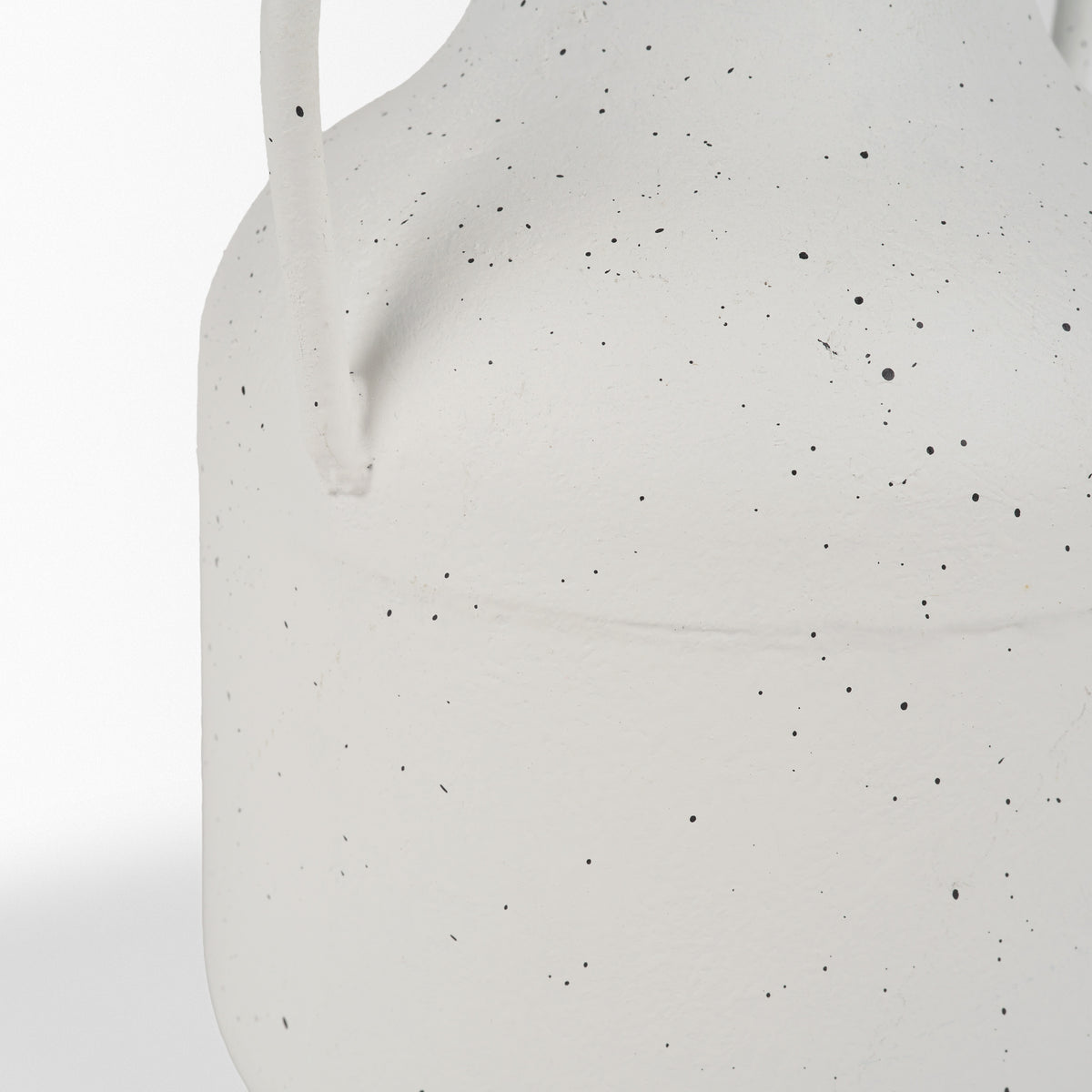 Treva Tall White w/ Black Speckles Metal Vase-Vase-DECOROLALA