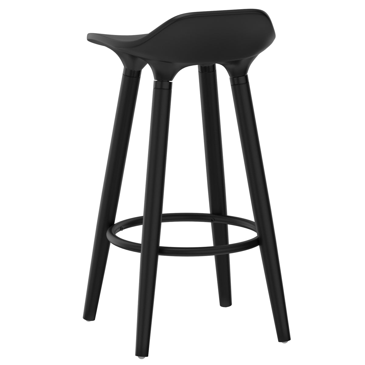 Trex Counter Stool - Black ABS Plastic Modern Seat-Counter Stools-DECOROLALA