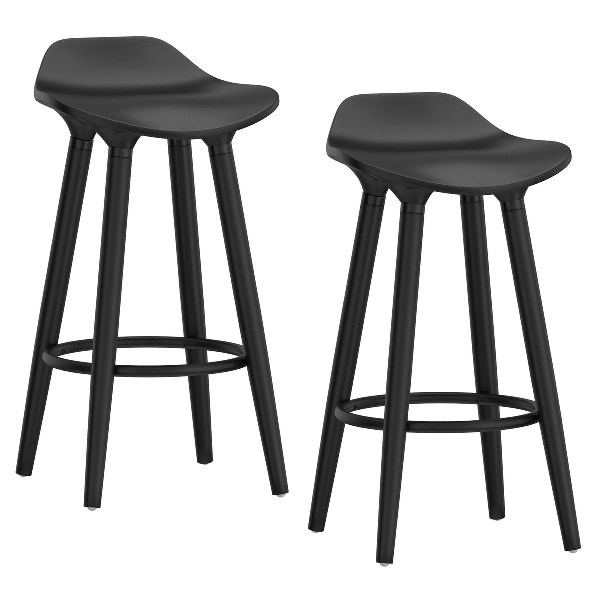 Trex Counter Stool - Black ABS Plastic Modern Seat-Counter Stools-DECOROLALA