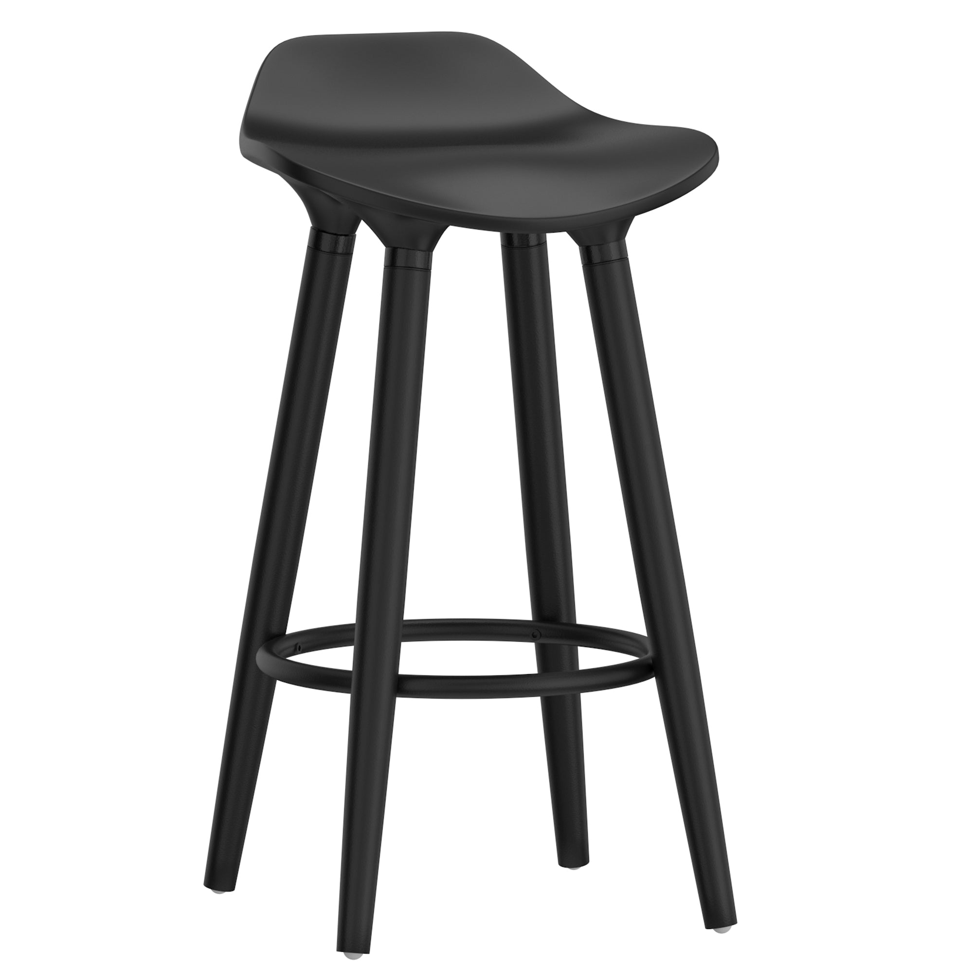 Trex Counter Stool - Black ABS Plastic Modern Seat-DECOROLALA