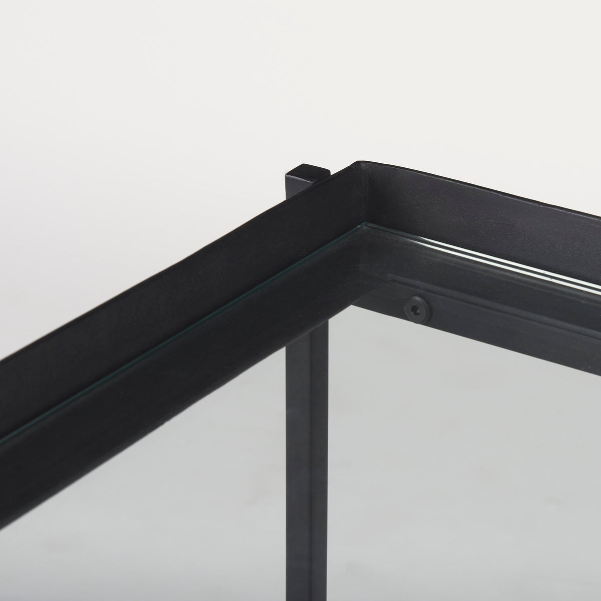 Trey Black Metal W/Glass Accent Table-Accent Tables-DECOROLALA