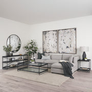 Trey Black Metal W/Glass Accent Table-Accent Tables-DECOROLALA