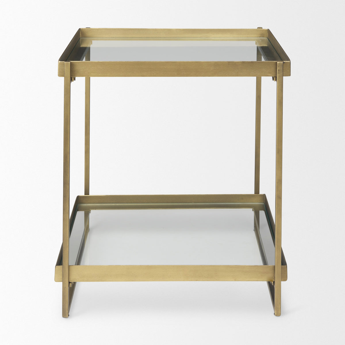 Trey Gold Metal W/Glass Accent Table-Accent Tables-DECOROLALA