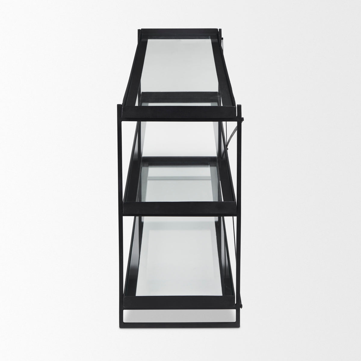 Trey Metal and Glass Console Table-Console Tables-DECOROLALA