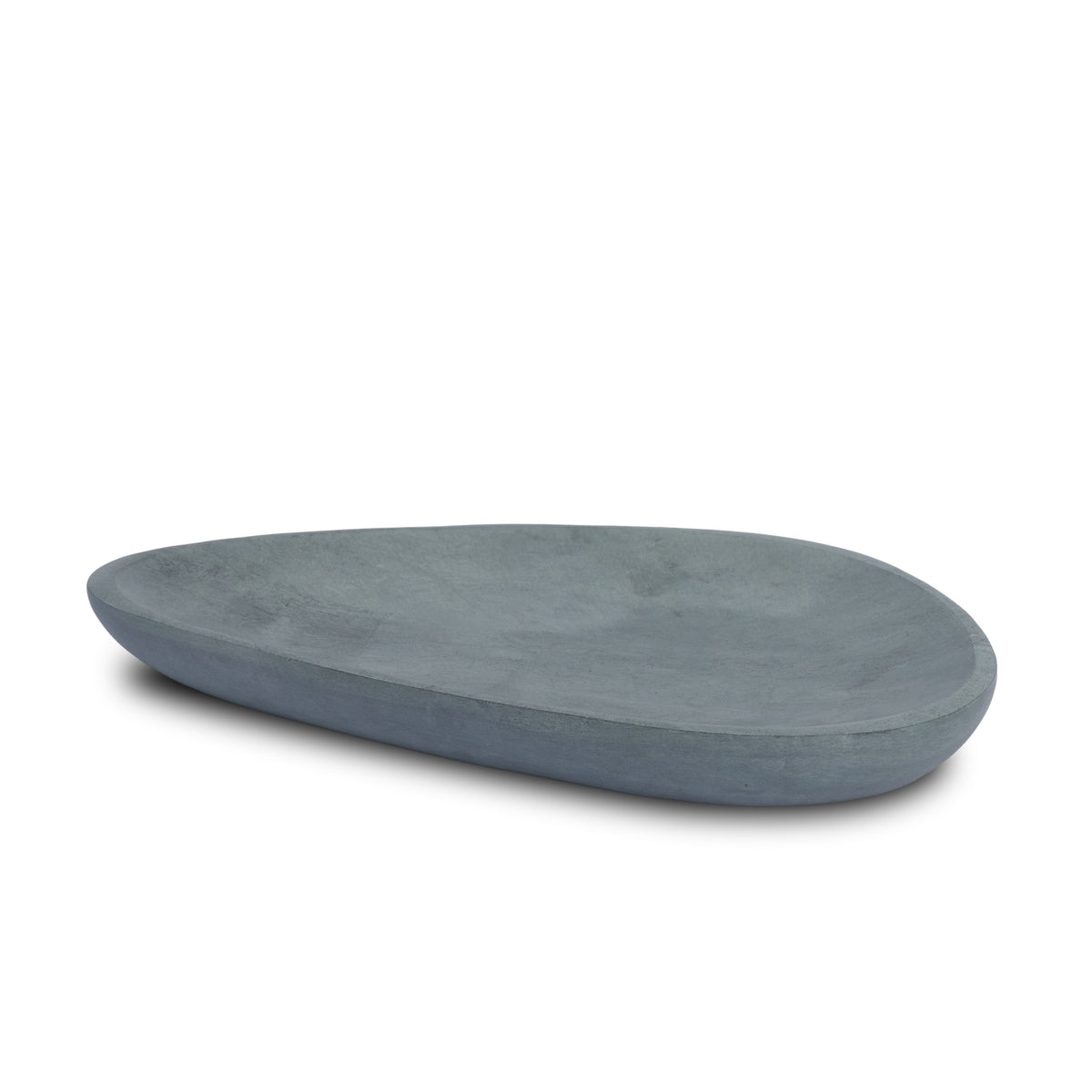 Tria Rounded Triangular Grey Marble Decorative Tray-Trays-DECOROLALA