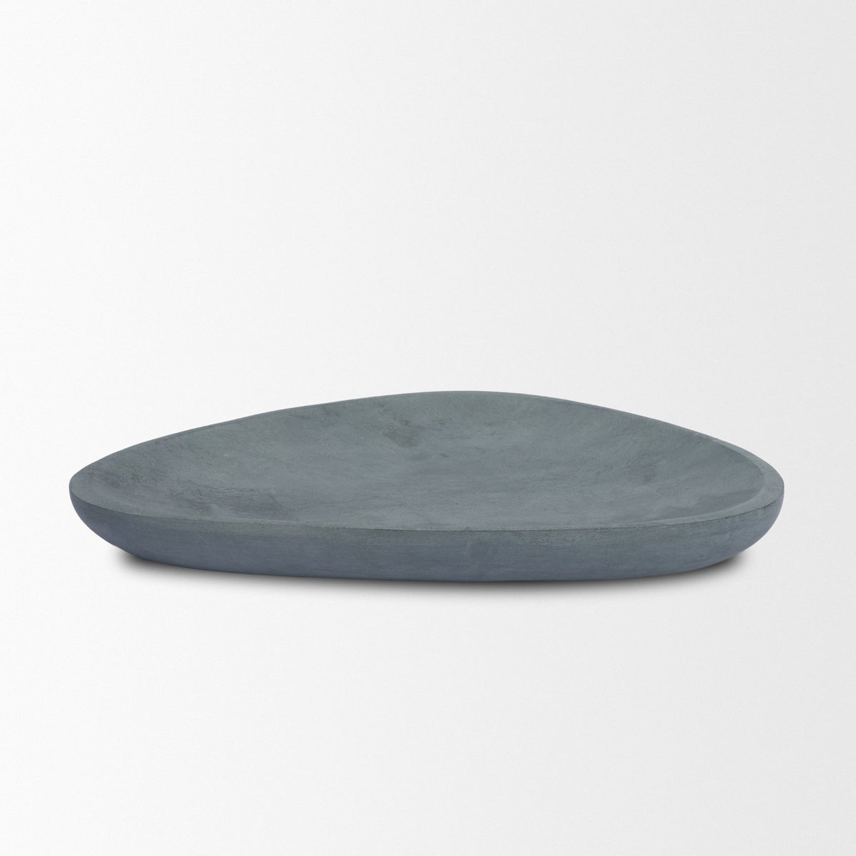 Tria Rounded Triangular Grey Marble Decorative Tray-Trays-DECOROLALA