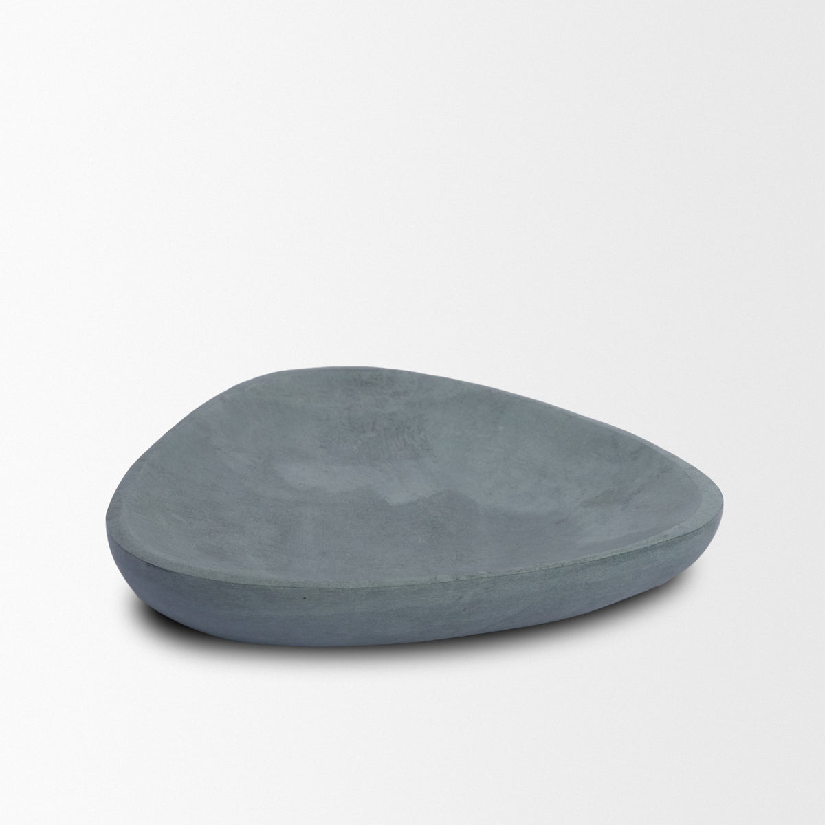 Tria Rounded Triangular Grey Marble Decorative Tray-Trays-DECOROLALA