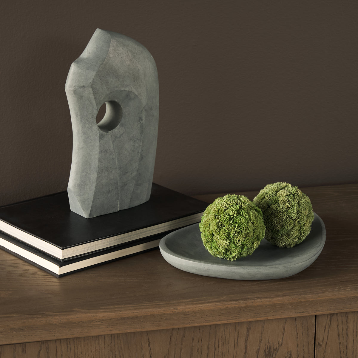 Tria Rounded Triangular Grey Marble Decorative Tray-Trays-DECOROLALA