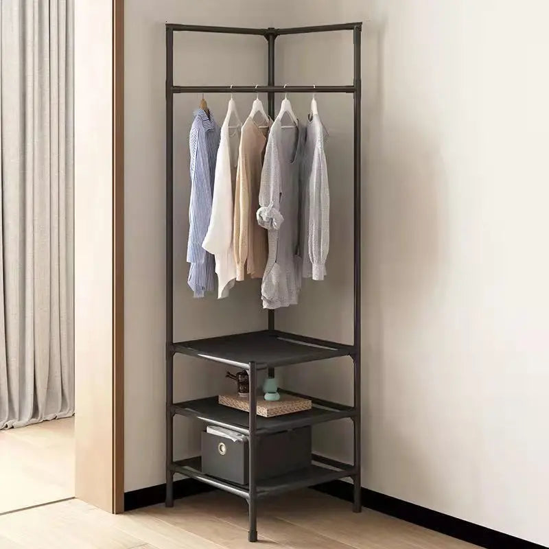 Triangle Corner Coat Rack - Modern Metal Portable Storage-Coat & Hat Racks-DECOROLALA