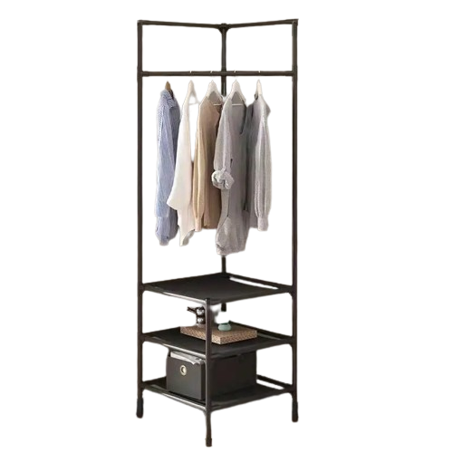 Triangle Corner Coat Rack - Modern Metal Portable Storage-Coat & Hat Racks-DECOROLALA