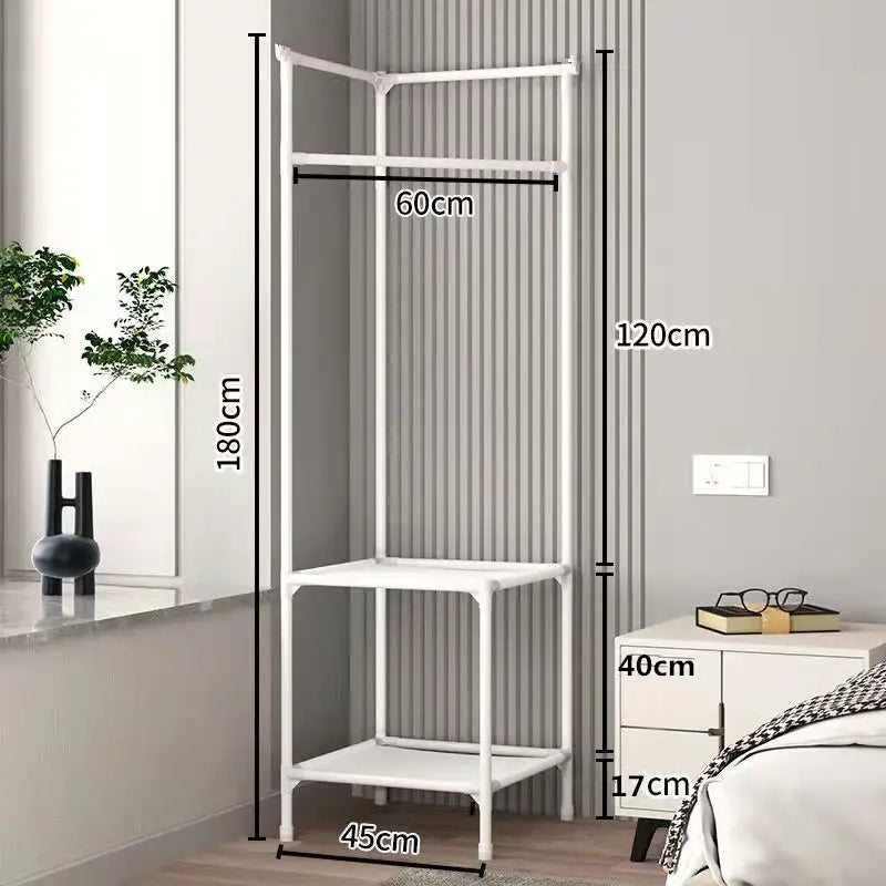 Triangle Corner Coat Rack - Modern Metal Portable Storage-Coat & Hat Racks-DECOROLALA