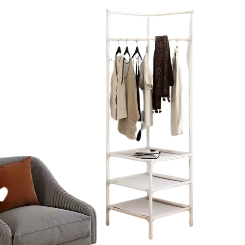 Triangle Corner Coat Rack - Modern Metal Portable Storage-Coat & Hat Racks-DECOROLALA