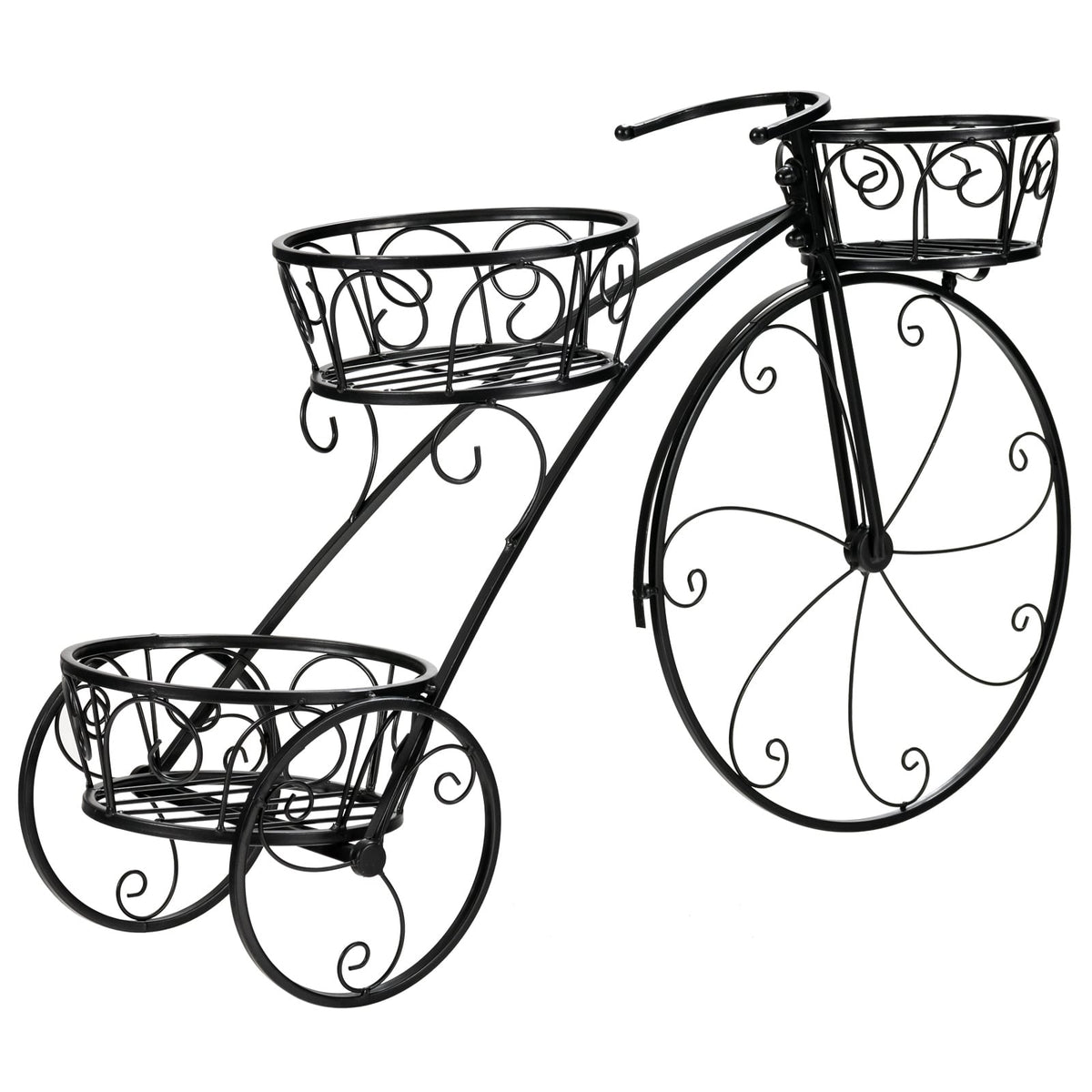 Tricycle Plant Stand Flower Pot Cart Holder in Parisian Style-Plant Stands-DECOROLALA