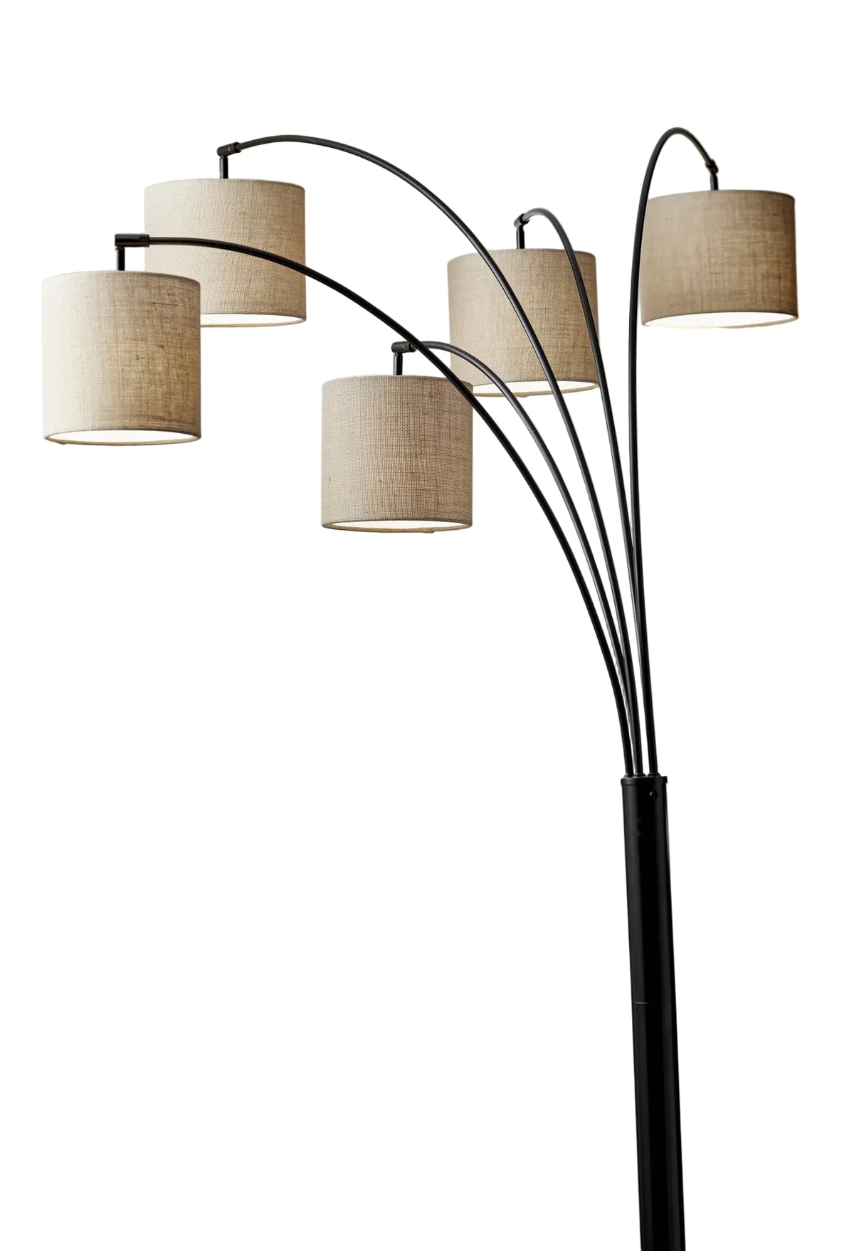Trinity 5-Arm Arc Lamp - Beige Shades Antique Bronze-Lighting-DECOROLALA