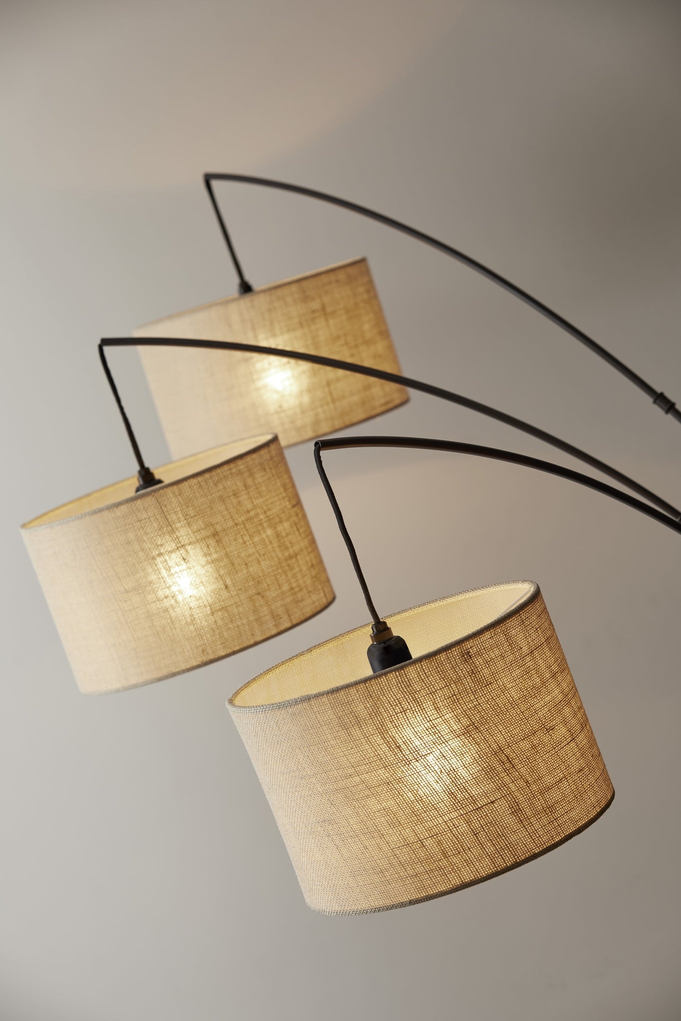 Trinity Arc Lamp - Beige 3-Arm Antique Bronze-Lighting-DECOROLALA