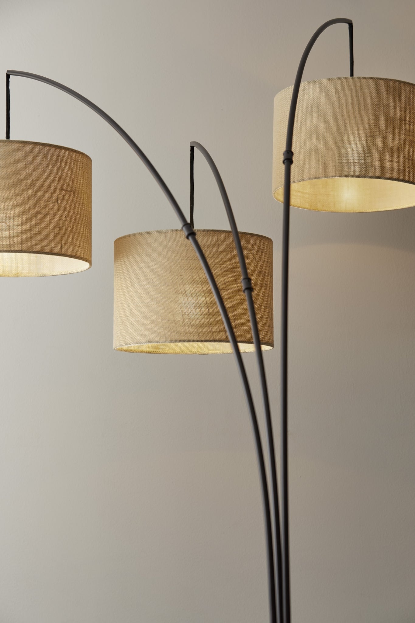 Trinity Arc Lamp - Beige 3-Arm Antique Bronze-Lighting-DECOROLALA