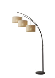 Trinity Arc Lamp - Beige 3-Arm Antique Bronze-Lighting-DECOROLALA