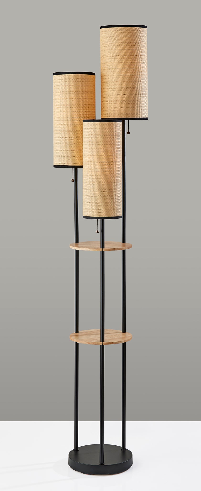Trio Floor Lamp- Black and Antique Brass-Lighting-DECOROLALA