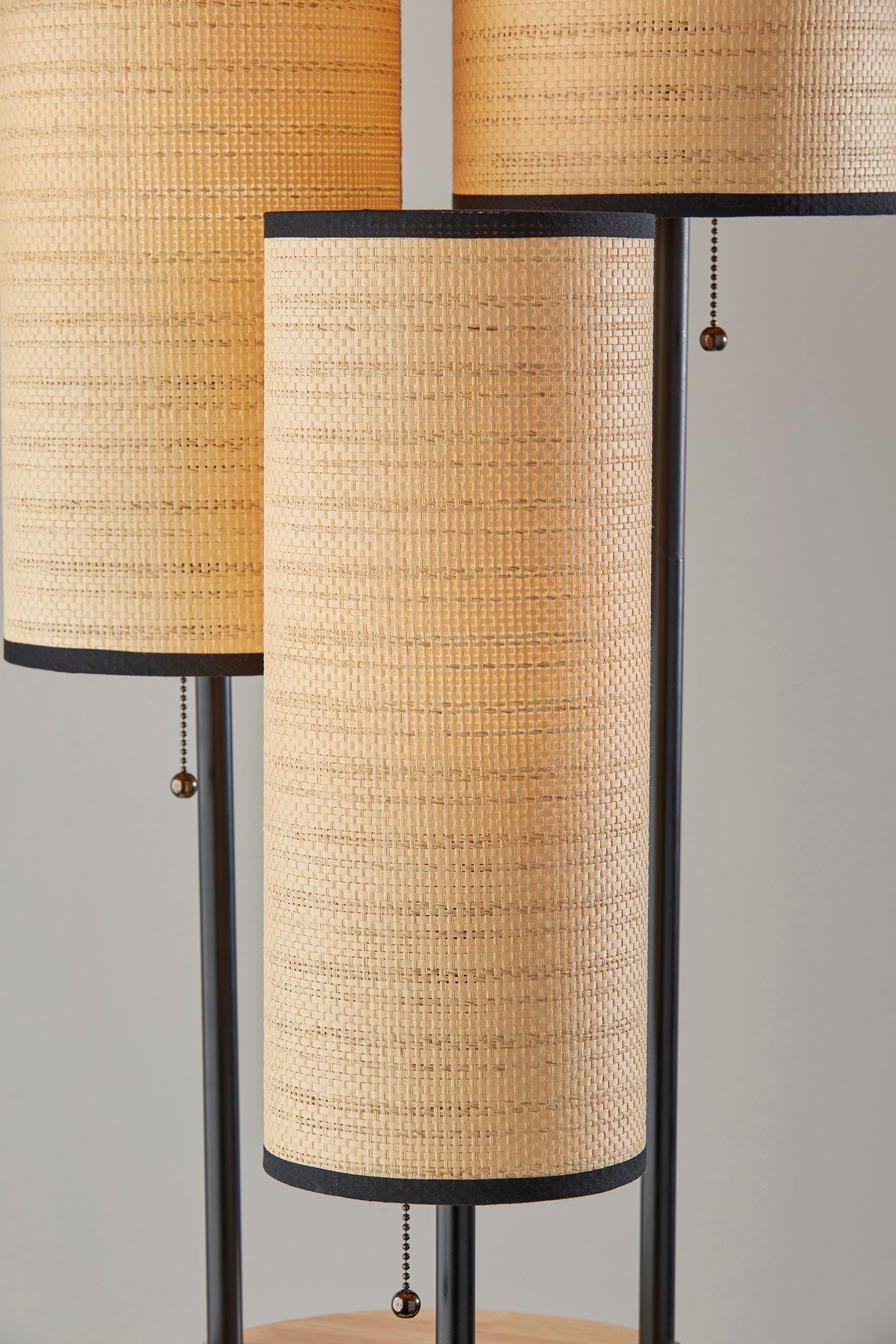 Trio Floor Lamp- Black and Antique Brass-Lighting-DECOROLALA