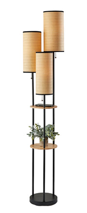 Trio Floor Lamp- Black and Antique Brass-Lighting-DECOROLALA