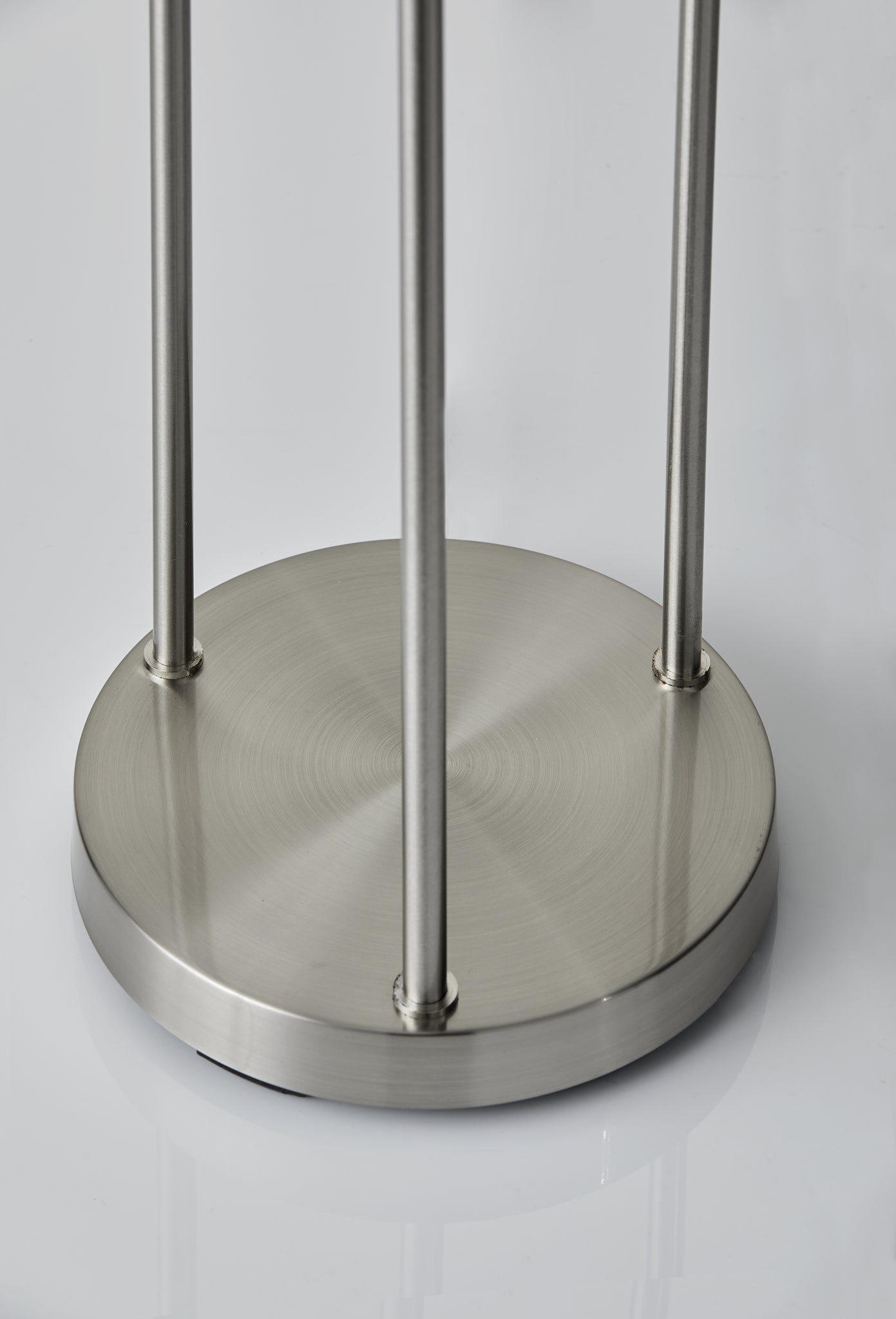 Trio Floor Lamp with Shelves - Satin Steel White-Lighting-DECOROLALA