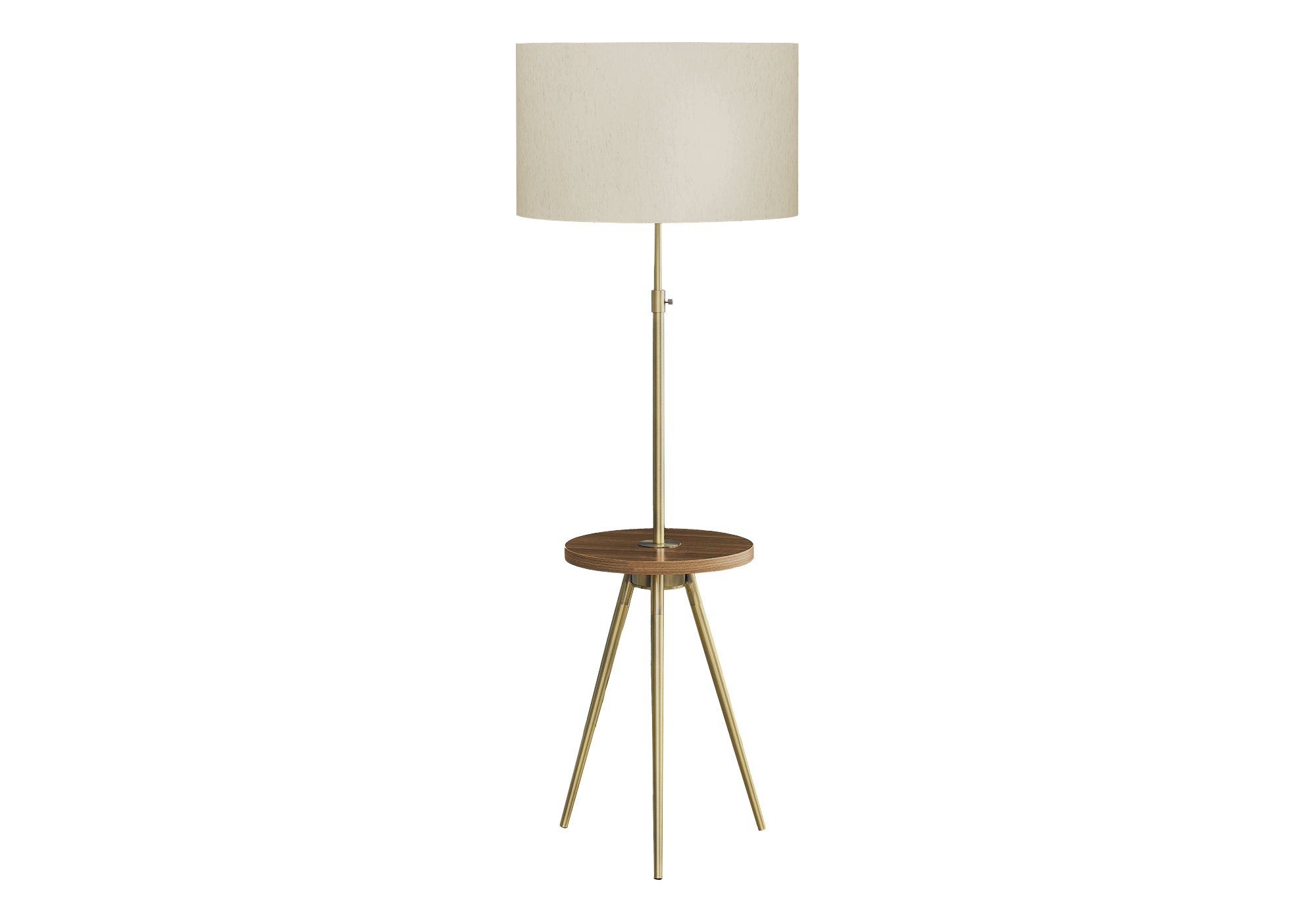 Tripod Floor Lamp 66"H Black Metal with Shelf-Lighting-DECOROLALA