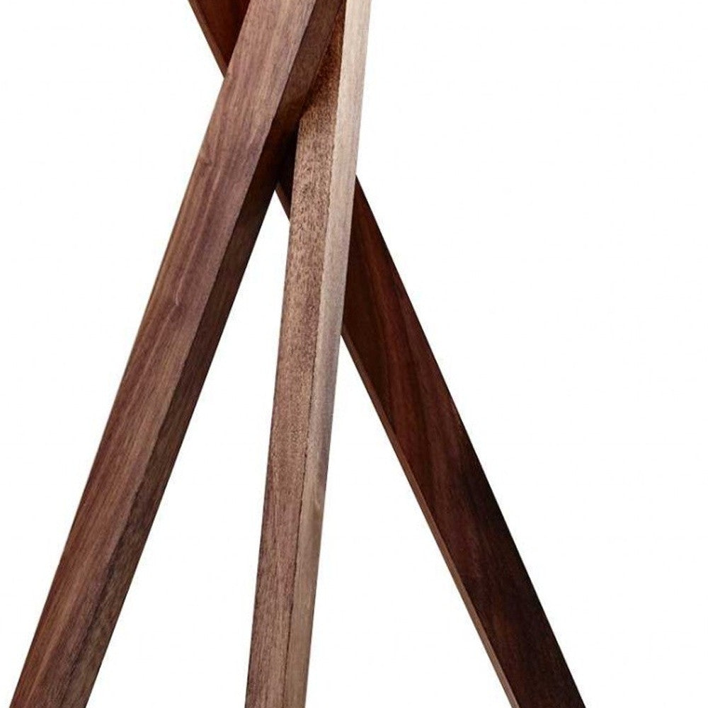 Tripod Leg Walnut Wood Table Lamp-Table Lamps-DECOROLALA