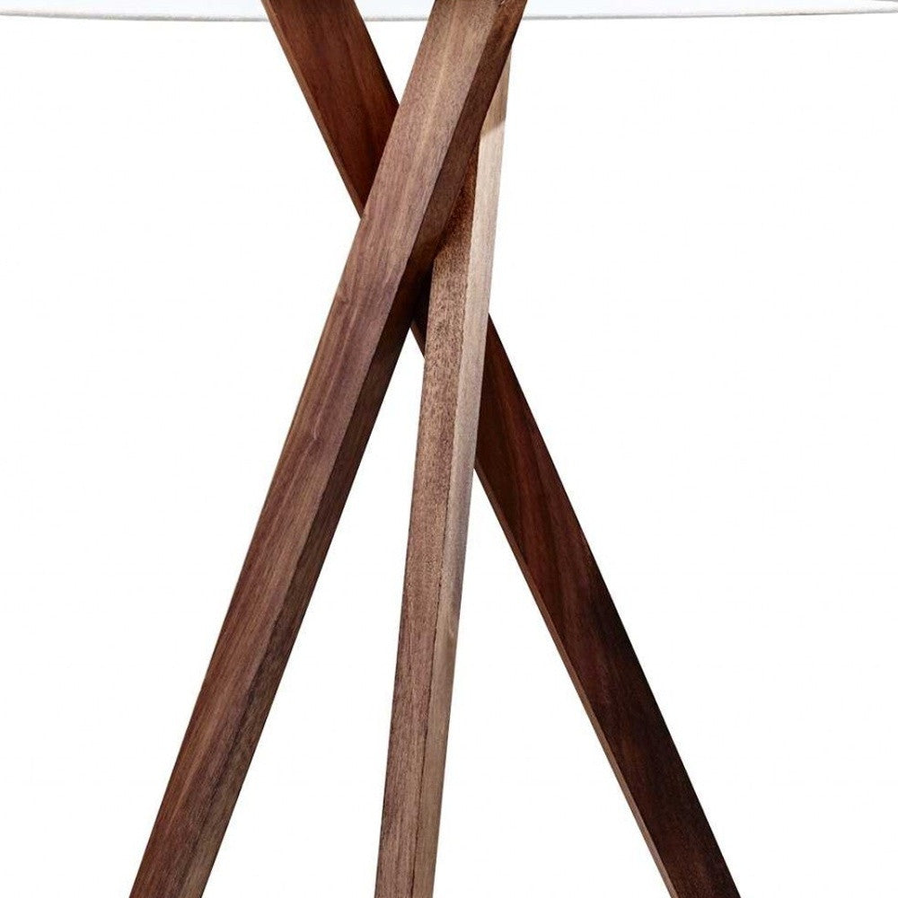Tripod Leg Walnut Wood Table Lamp-Table Lamps-DECOROLALA