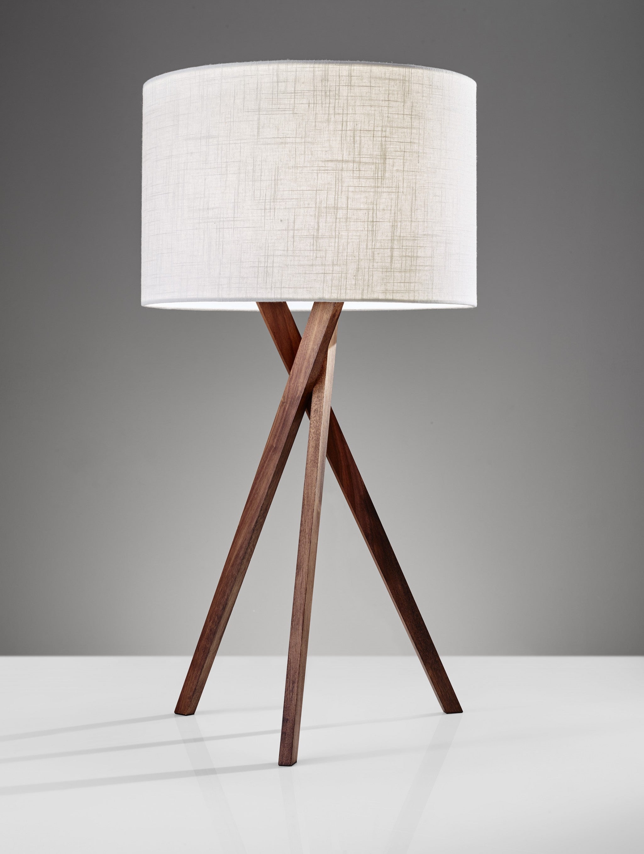 Tripod Leg Walnut Wood Table Lamp-Table Lamps-DECOROLALA