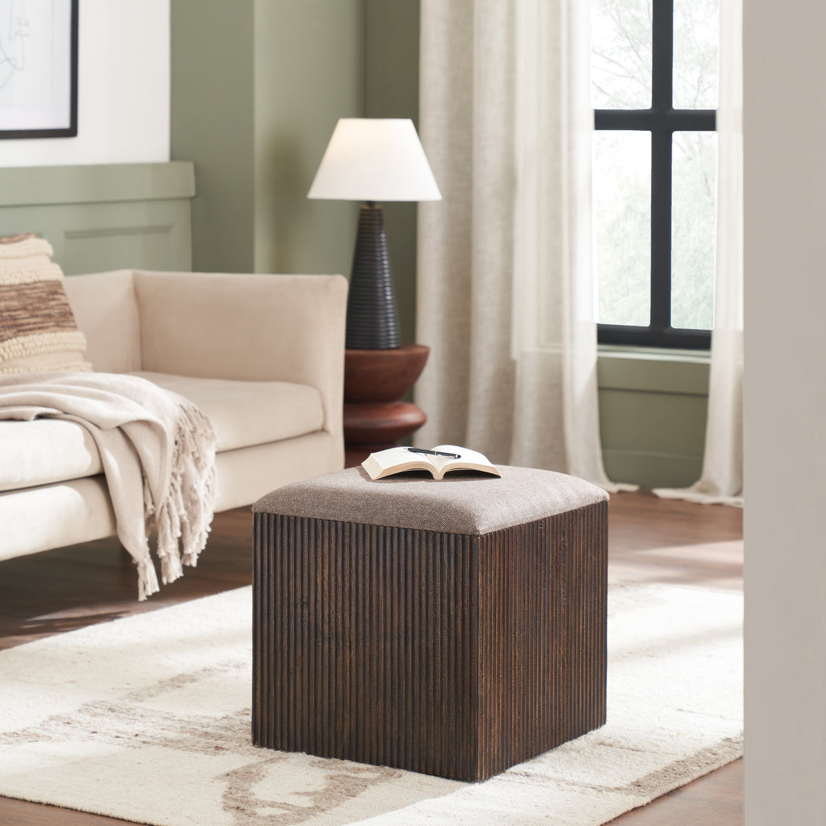 Tristan 18" Height Stool, Brown-Stools-DECOROLALA