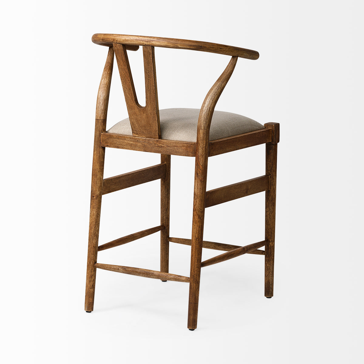 Trixie Cream Upholstered Seat Wood Frame Counter Stool-Bar Stools-DECOROLALA