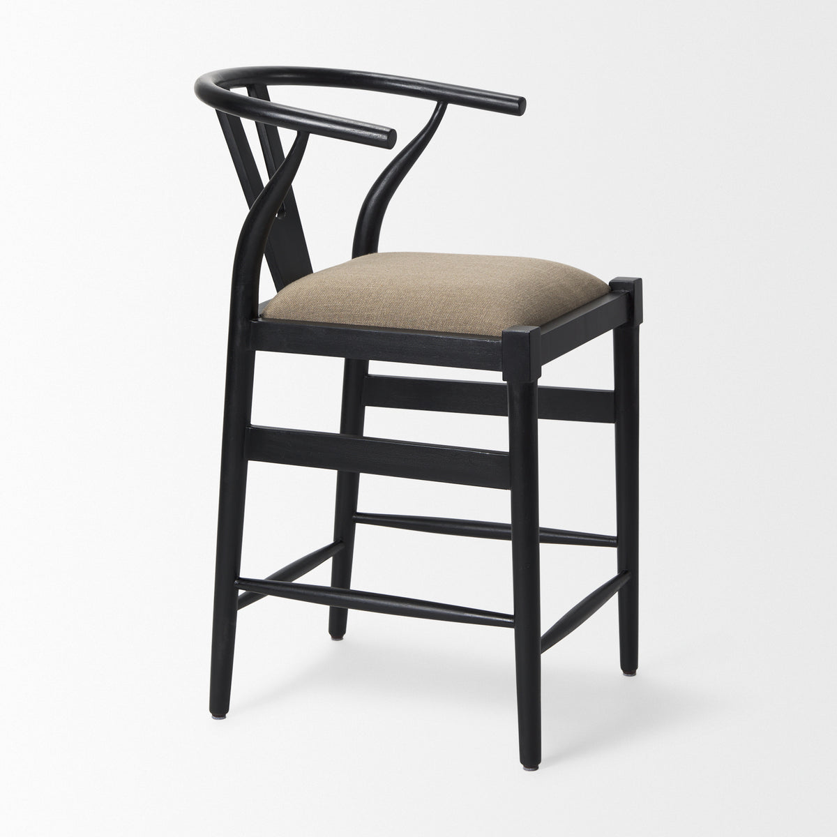 Trixie Cream Upholstered Seat Wood Frame Counter Stool-Bar Stools-DECOROLALA