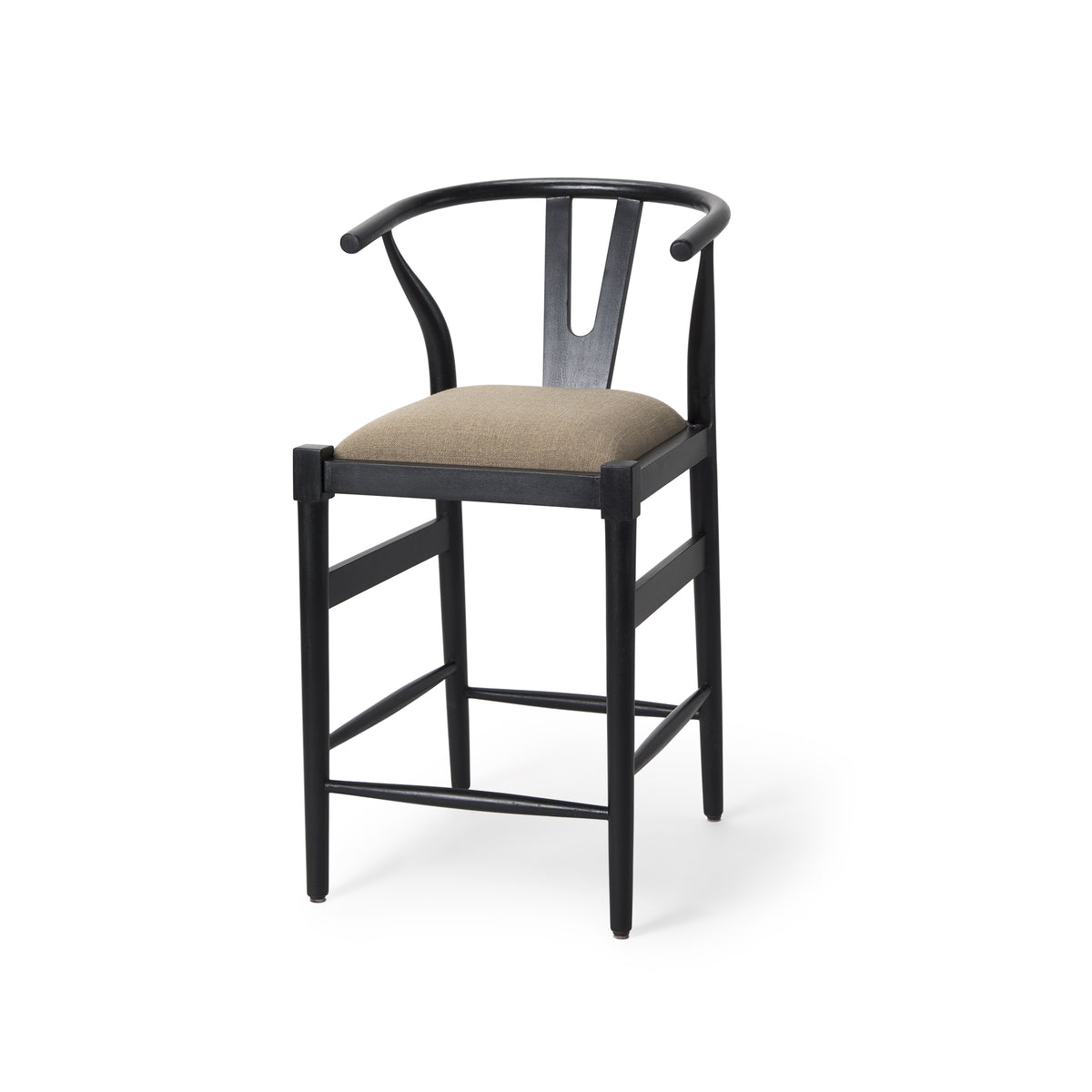 Trixie Cream Upholstered Seat Wood Frame Counter Stool-Bar Stools-DECOROLALA