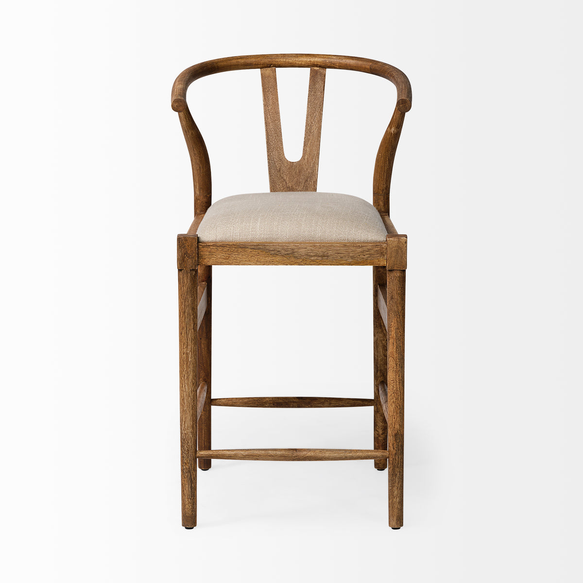 Trixie Cream Upholstered Seat Wood Frame Counter Stool-Bar Stools-DECOROLALA