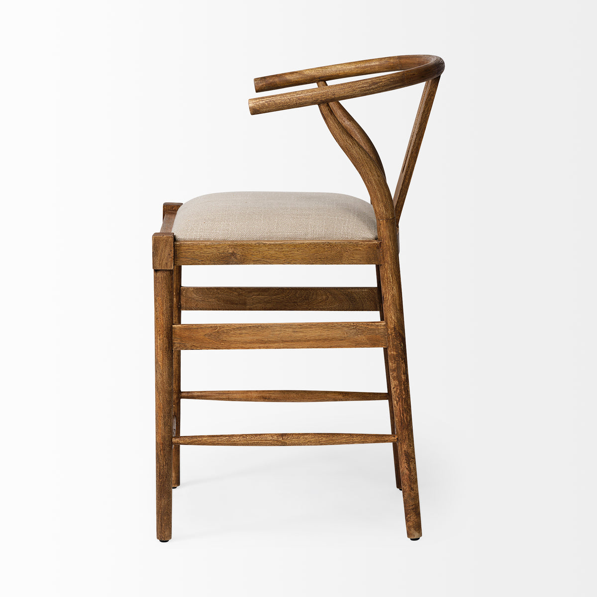 Trixie Cream Upholstered Seat Wood Frame Counter Stool-Bar Stools-DECOROLALA