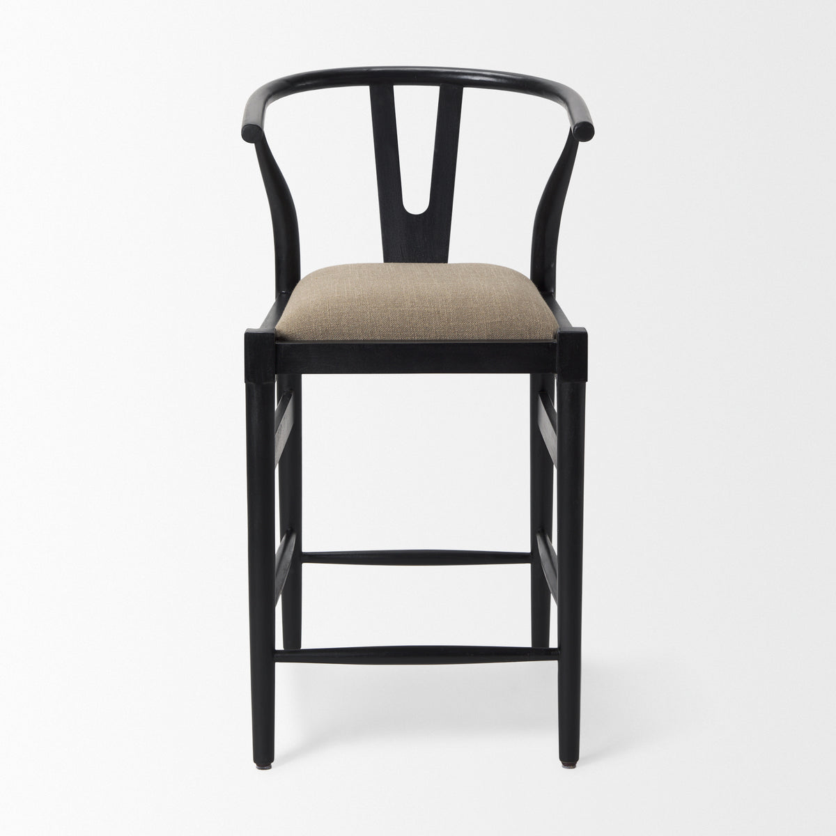 Trixie Cream Upholstered Seat Wood Frame Counter Stool-Bar Stools-DECOROLALA