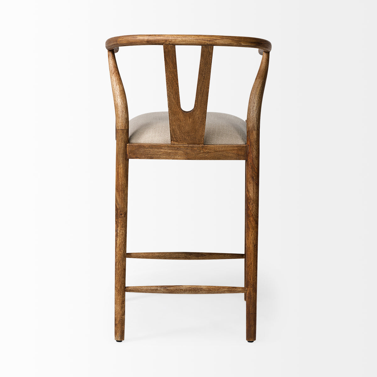 Trixie Cream Upholstered Seat Wood Frame Counter Stool-Bar Stools-DECOROLALA