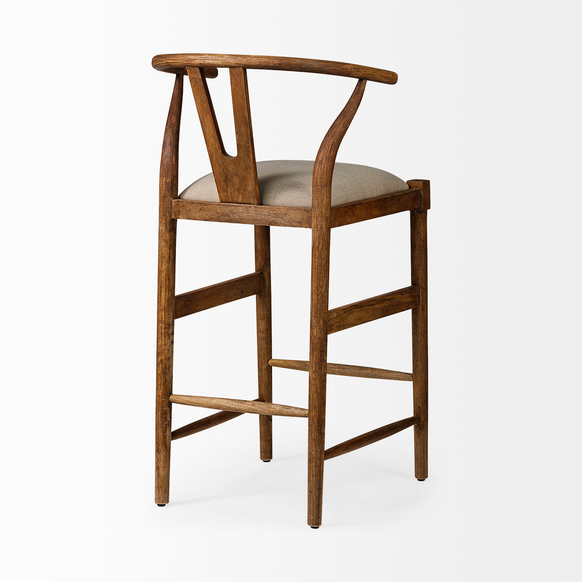 Trixie II Wood Bar Stool with Upholstered Seat-Bar Stools-DECOROLALA