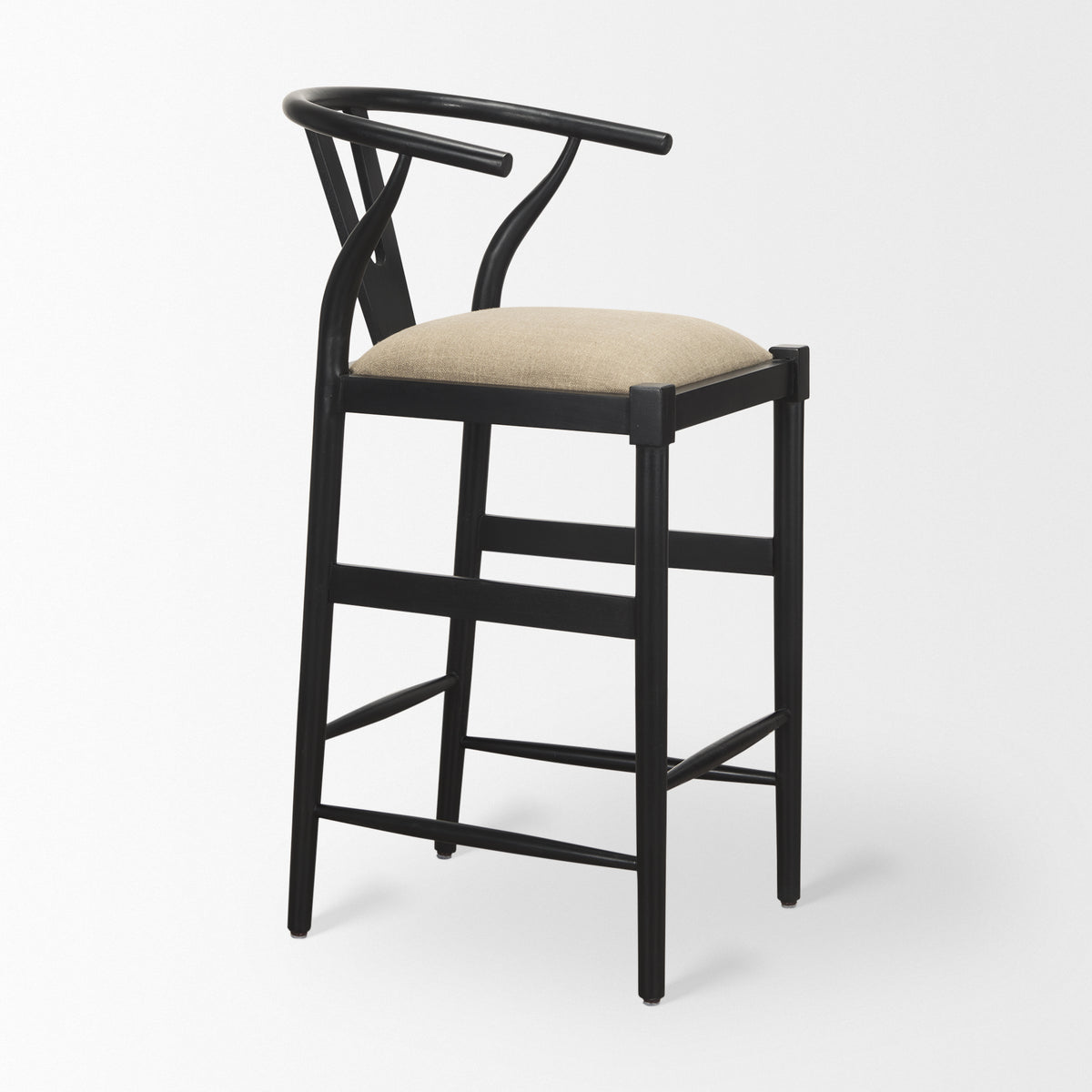 Trixie II Wood Bar Stool with Upholstered Seat-Bar Stools-DECOROLALA